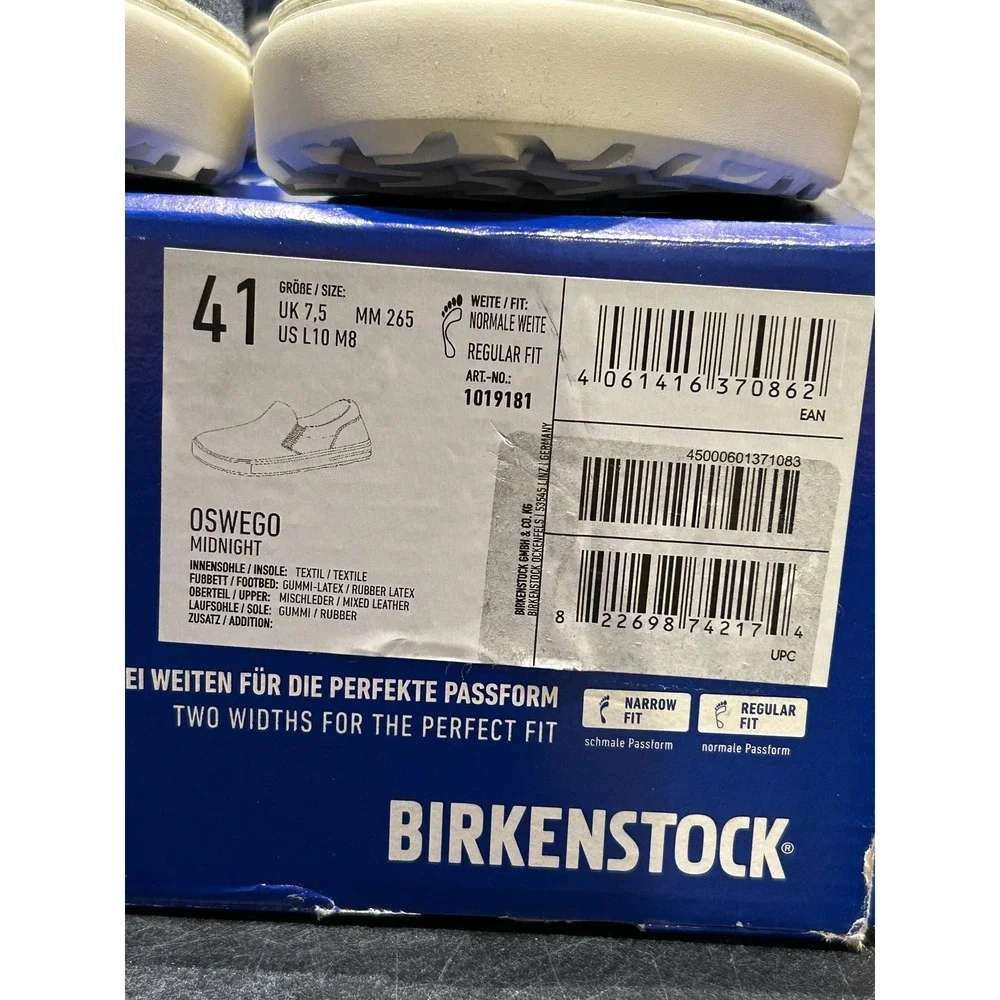 Birkenstock Oswego Textile Suede Midnight Blue EU 41 US M8 L10 Mens